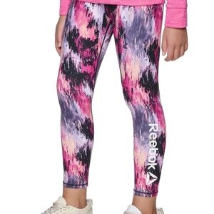 Reebok Pink and Purple Tie-Dye Leggings